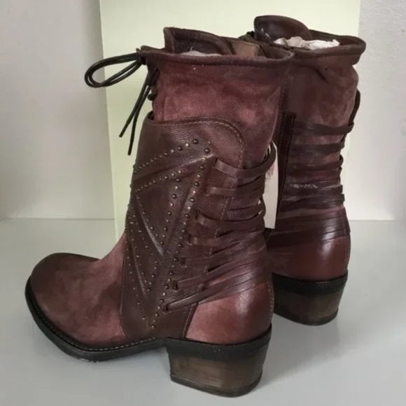 NWT A.S.98 Studded Katarina Boots in Dark Burgundy (38) 8 - Picture 4 of 8
